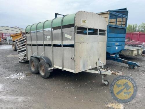 NC Greentop livestock trailer 12x6 large cros division gate, sheep decks, fold down front flap