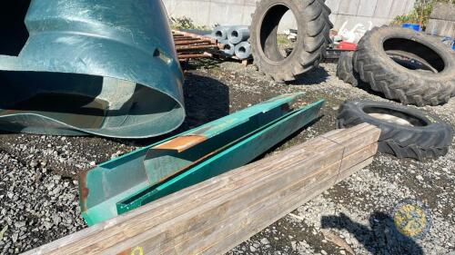 Green metal coves off roler doors