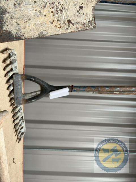 metal rake & hoe