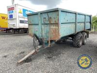 Approx 14ft tandem axle tipping trailer with hydraulic back door