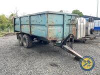 Approx 14ft tandem axle tipping trailer with hydraulic back door - 3