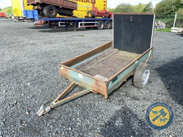 Single axle car trailer with high back door