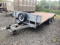 Indespension 16ft flat bed trailer 2018/19 Tandem axle Chassis No 132189, Lights, spare wheel, brakes working - 2