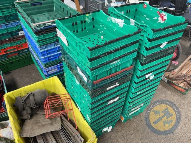 large lot of small stackable crates