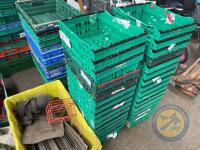 large lot of small stackable crates