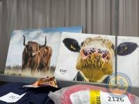 2x cattle on canvas prints - 2