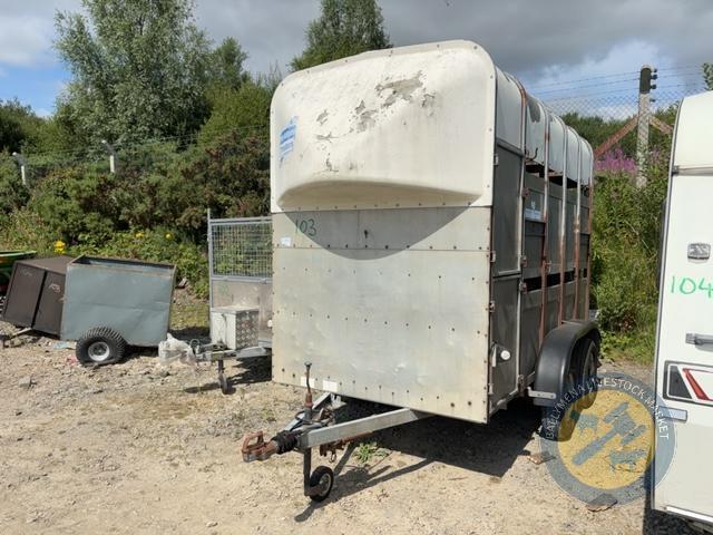 TWJ 10x5 High Roof Livestock Trailer c/w sheep tipper & spare tyre