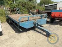 Blue Low Loader c/w brakes & lights, sprung drawbar - 3
