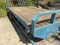Blue Low Loader c/w brakes & lights, sprung drawbar - 5