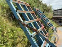 Blue Low Loader c/w brakes & lights, sprung drawbar - 9