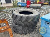 2x 480/70 R28 Firestone Tyres - 2