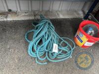 Quantity of thick blue rope