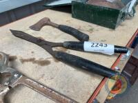 Hedge trimmers & hatchet