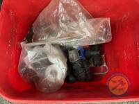 Red bucket of pipe fittings - 2