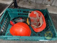Green trolly of hard hats & ear muffs - 2
