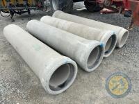 4x 15" Concrete Pipes, approx 8ft long