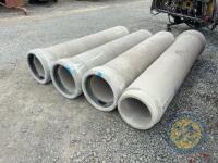 4x 15" Concrete Pipes, approx 8ft long - 2