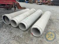 4x 15" Concrete Pipes, approx 8ft long - 3