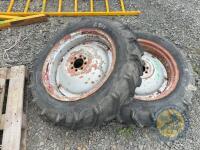 2x 11.2 R28 Ferguson Rims & tyres - 2