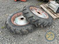 2x 11.2 R28 Ferguson Rims & tyres - 3