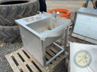 Stainless steel sink, table & fridge - 2
