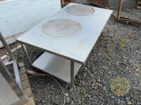 Stainless steel sink, table & fridge - 4