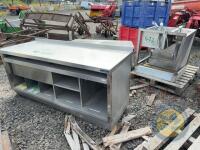 Stainless steel sink, table & fridge - 5