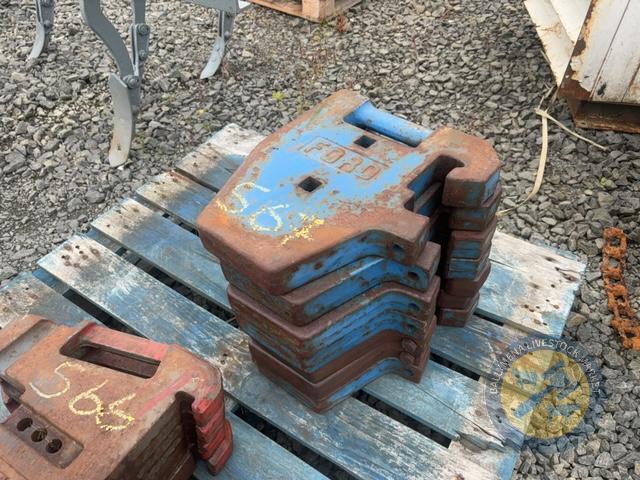 7 Ford stamped tractor weights