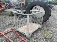 Steel stillage fold down side