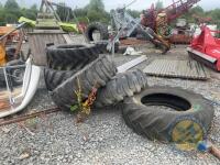 selection of various sizes of tyres 5x implement tyres