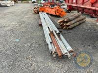 Quantity of 2.5"x5" piping approx 20ft long & 3x 3x3 angle iron 20ft long & 2x 14ft box section - 2