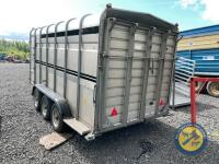 14ft Stock trailer with dividing gate, lights all working. Double decks - 3