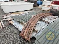 Nissan hut green tin sheets , timbers, hoops and gable with bolts & brackets - 7
