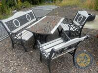 Garden table, bench & 2x seats - 2