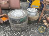Set of Saab alloy wheel 7 tyres