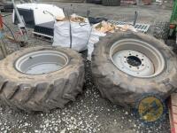 480/65/R28 tyres & rims 8 stud