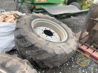 480/65/R28 tyres & rims 8 stud - 2