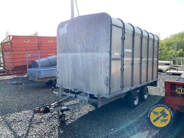 12x5 Ifor Williams cattle/flat trailer, small wheels, all lights working