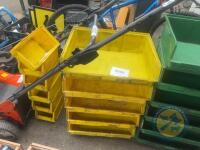5 yellow parts trays