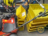 6 yellow parts trays