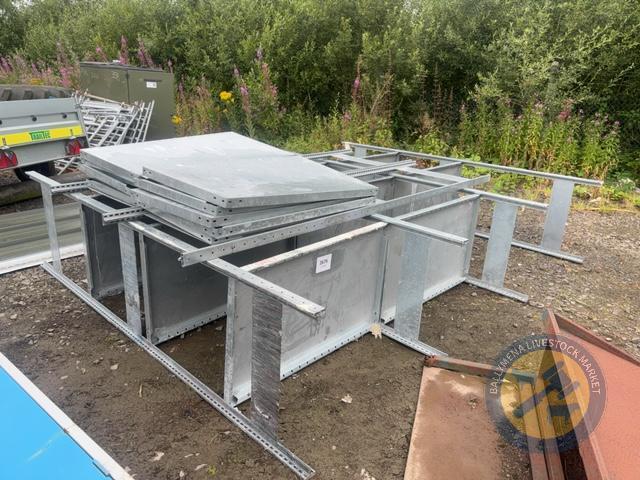 5 bays of metal shelving & clips