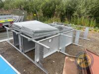 5 bays of metal shelving & clips