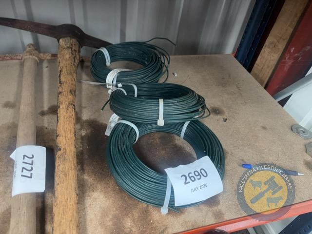 3x rolls of green wire