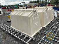 3x Calf tel calf hutches & bucket holders - 2