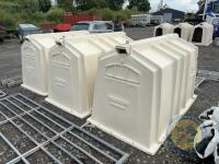 3x Calf tel calf hutches & bucket holders - 3