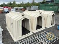3x Calf tel calf hutches & bucket holders - 4