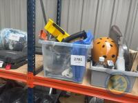 2x box lot of tool trays tarpaulin