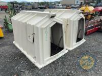 2 calf tel hutches & ring feeders