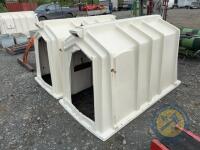 2 calf tel hutches & ring feeders - 2