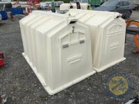 2 calf tel hutches & ring feeders - 3